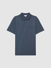Reiss Steel Blue Austin Short Sleeve Polo T-Shirt - Image 2 of 6