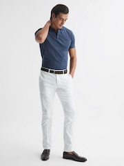 Reiss Steel Blue Austin Short Sleeve Polo T-Shirt - Image 3 of 6