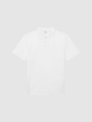 Reiss White Austin Short Sleeve Polo T-Shirt - Image 2 of 6