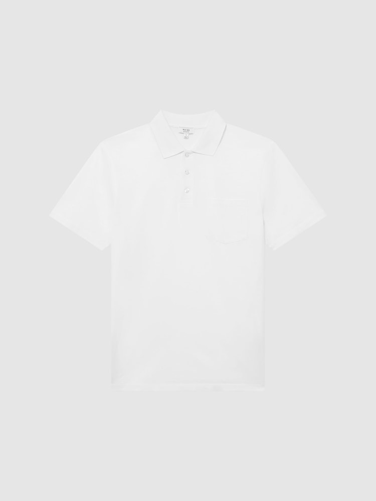 Reiss White Austin Short Sleeve Polo T-Shirt - Image 2 of 6