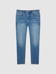 Reiss Washed Blue Calik Tapered Slim Fit Jeans - Image 2 of 5