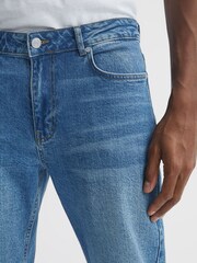 Reiss Washed Blue Calik Tapered Slim Fit Jeans - Image 4 of 5