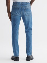 Reiss Washed Blue Calik Tapered Slim Fit Jeans - Image 5 of 5
