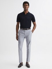 Reiss Soft Blue Pause Slim Fit Puppytooth Chinos - Image 3 of 6
