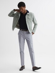 Reiss Soft Blue Pause Slim Fit Puppytooth Chinos - Image 6 of 6