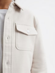 Reiss Stone Carlo Senior Long Sleeve Textured Overshirt - Image 4 of 6