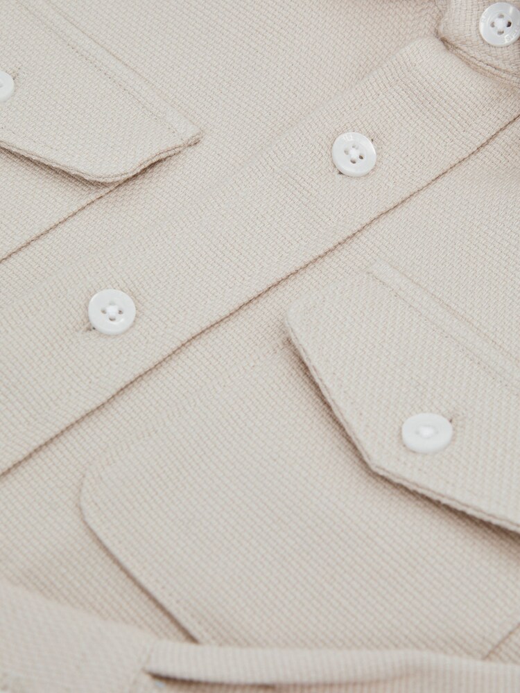 Reiss Stone Carlo Senior Long Sleeve Textured Overshirt - Image 6 of 6