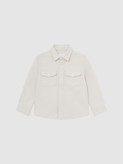 Reiss Stone Carlo Junior Long Sleeve Textured Overshirt - Image 2 of 6