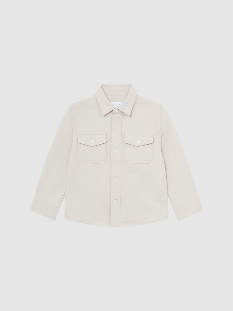 Reiss Stone Carlo Junior Long Sleeve Textured Overshirt - Image 2 of 6