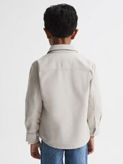 Reiss Stone Carlo Junior Long Sleeve Textured Overshirt - Image 5 of 6