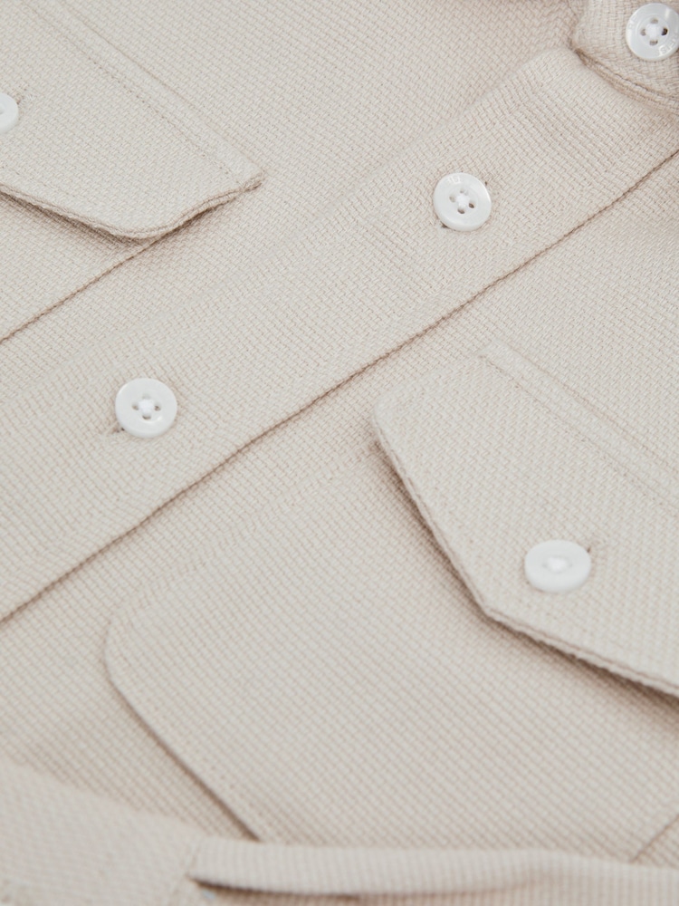 Reiss Stone Carlo Junior Long Sleeve Textured Overshirt - Image 6 of 6