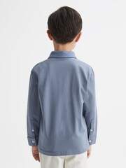 Reiss Airforce Blue Hendon 9-13 yrs Cotton Button Through Shirt - Image 5 of 7