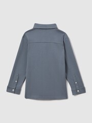 Reiss Airforce Blue Hendon Cotton Button-Through Shirt - Image 2 of 7