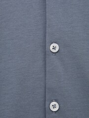 Reiss Airforce Blue Hendon Cotton Button-Through Shirt - Image 7 of 7
