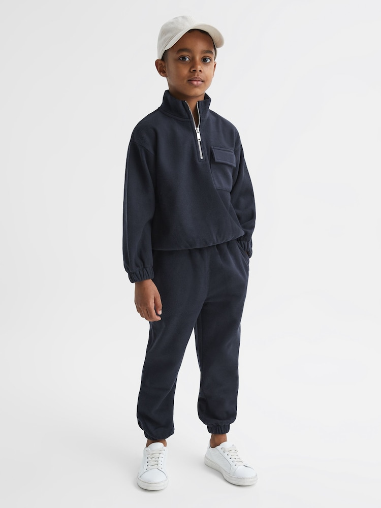 Reiss Navy Bear Senior Micro Fleece Joggers - Image 1 of 6