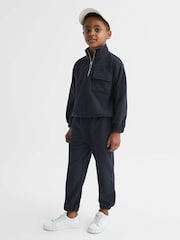 Reiss Navy Conrad 9-12 yrs Micro Fleece Half Zip Jumper - Image 1 of 6