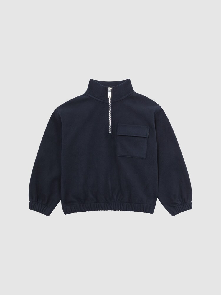 Reiss Navy Conrad 9-12 yrs Micro Fleece Half Zip Jumper - Image 2 of 6