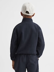 Reiss Navy Conrad 9-12 yrs Micro Fleece Half Zip Jumper - Image 5 of 6