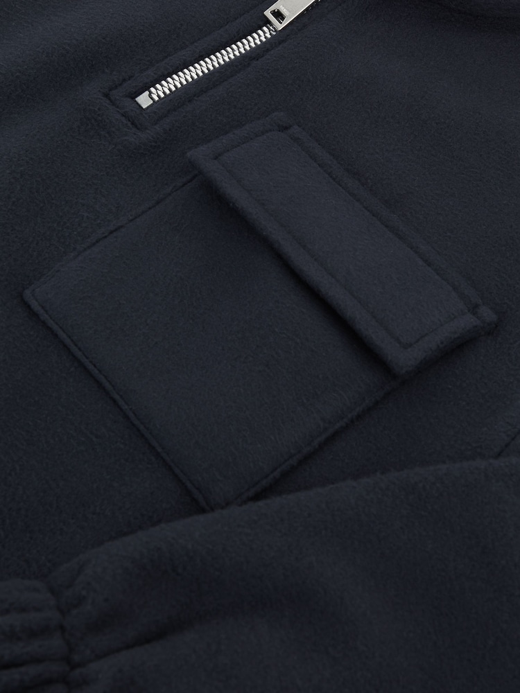 Reiss Navy Conrad 9-12 yrs Micro Fleece Half Zip Jumper - Image 6 of 6