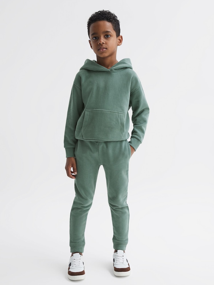Reiss Fern Green Ali Garment Dye Jersey Joggers - Image 1 of 6