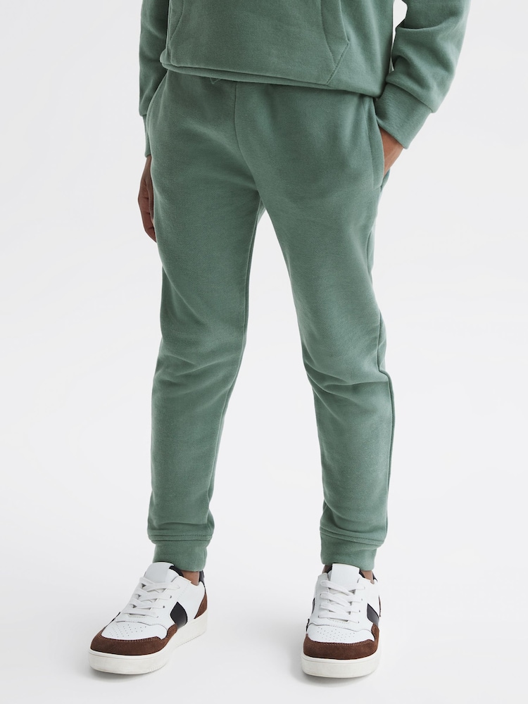 Reiss Fern Green Ali Garment Dye Jersey Joggers - Image 1 of 6