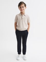 Reiss Oatmeal Ralphy Buttoned Linen Polo - Image 3 of 6