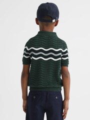 Reiss Emerald Cole Senior Half-Zip Textured T-Shirt - Image 5 of 6