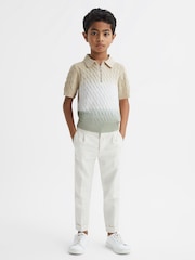 Reiss Sage Micah Ombre Half Zip Polo T-Shirt - Image 1 of 6