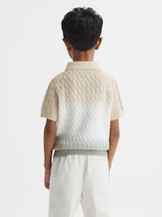 Reiss Sage Micah Ombre Half Zip Polo T-Shirt - Image 5 of 6