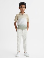Reiss Sage Micah Junior Ombre Half Zip Polo T-Shirt - Image 3 of 6