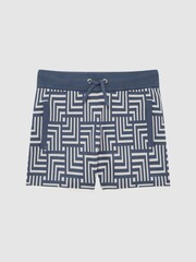 Reiss Airforce Blue Jazz Junior Abstract Printed Shorts - Image 2 of 7