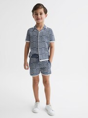 Reiss Airforce Blue Jazz Junior Abstract Printed Shorts - Image 3 of 7
