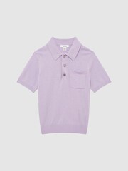 Reiss Lilac Ralphy 4-9 yrs Buttoned Linen Polo - Image 2 of 7