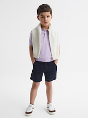 Reiss Lilac Ralphy 4-9 yrs Buttoned Linen Polo - Image 3 of 7