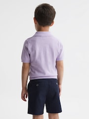 Reiss Lilac Ralphy 4-9 yrs Buttoned Linen Polo - Image 5 of 7