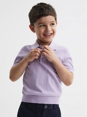 Reiss Lilac Ralphy 4-9 yrs Buttoned Linen Polo - Image 6 of 7