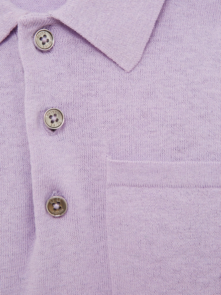 Reiss Lilac Ralphy 4-9 yrs Buttoned Linen Polo - Image 7 of 7