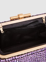 Reiss Mid Purple Adaline Embellished Clutch Bag - Image 5 of 6