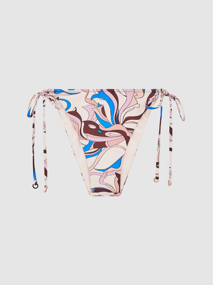 Reiss Multi Jamila Tie Side Printed Bikini Bottoms - Image 2 of 5