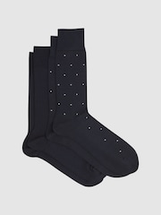 Reiss Navy Graham 2 Pack Socks - Image 1 of 3
