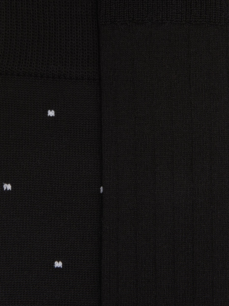 Reiss Black Graham 2 Pack Socks - Image 3 of 3