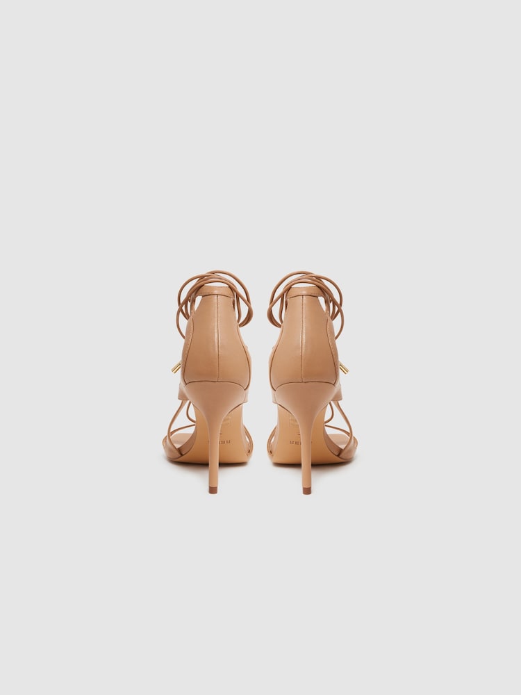 Reiss Biscuit Kate Leather Strappy High Heel Sandals - Image 4 of 5
