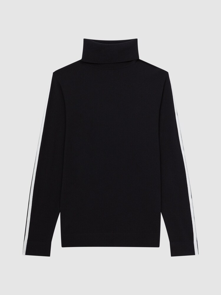 Reiss Black Aspen Long Sleeve Roll Neck Jumper - Image 2 of 6 Reiss Black Aspen Long Sleeve Roll Neck Jumper - Image 2 of 6