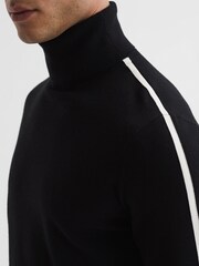 Reiss Black Aspen Long Sleeve Roll Neck Jumper - Image 4 of 6