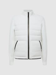 Reiss White Chiltern Hybrid Funnel Neck Jacket - Image 2 of 7