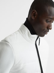Reiss White Chiltern Hybrid Funnel Neck Jacket - Image 6 of 7