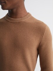 Reiss Camel Cole Ribbed Crew Neck Jumper - Image 3 of 6