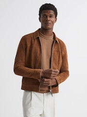 Reiss Camel Cole Ribbed Crew Neck Jumper - Image 5 of 6