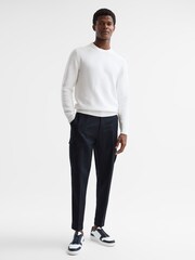 Reiss Ecru Cole Ribbed Crew Neck Jumper - Image 3 of 6