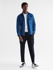 Reiss Ecru Cole Ribbed Crew Neck Jumper - Image 6 of 6